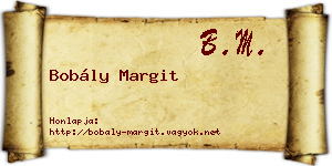 Bobály Margit névjegykártya