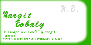 margit bobaly business card